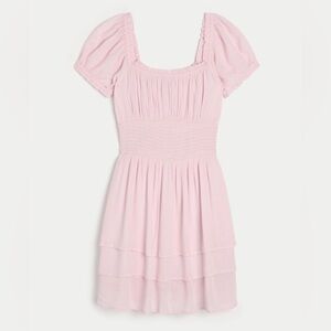 girls preppy pink ruffle dress!